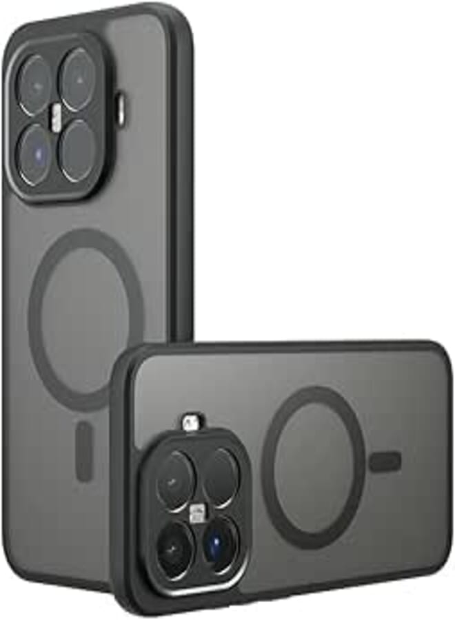 GQ Magnetic Phone Case for Xiaomi 15T Pro| Mag-Safe Compatible | N52 Magnetic Core with 38 Magnetic Points | Shockproof TPU Bezel + PC Back | Translucent Matte Black